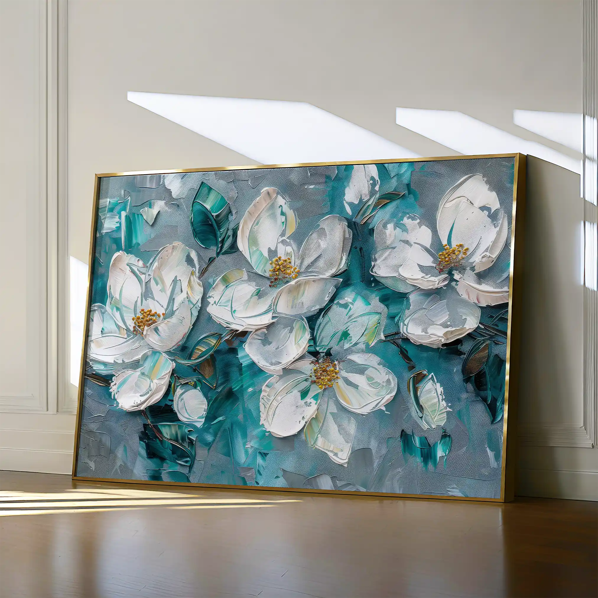 Floral 374 Canvas Art 60 x 40 cm / Black