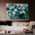 Floral 375 Canvas Art 18" x 24" / 45 x 60 cm / Black