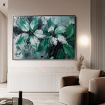 Floral 375 Canvas Art 18" x 24" / 45 x 60 cm / Black
