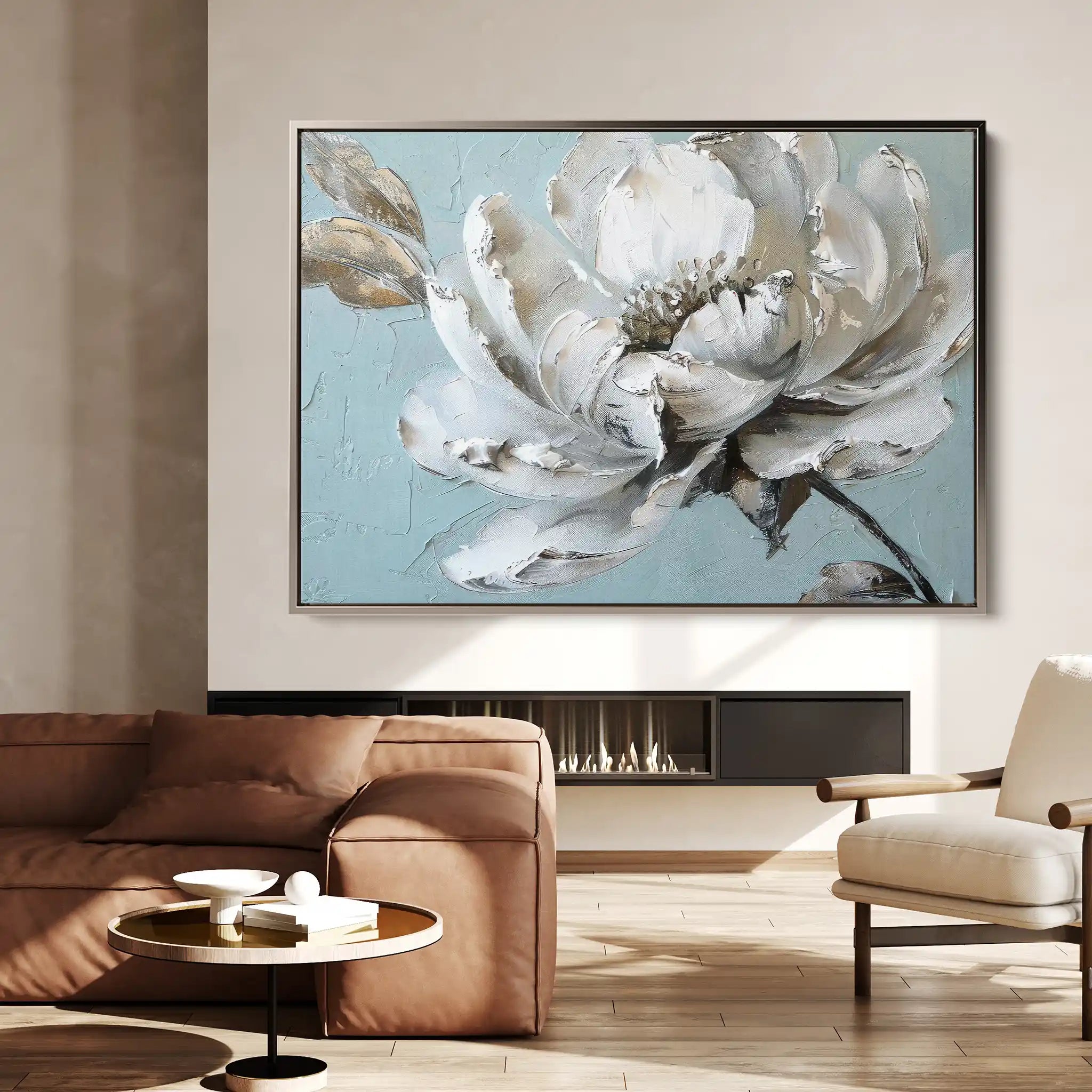 Floral 376 Canvas Art 60 x 40 cm / Black
