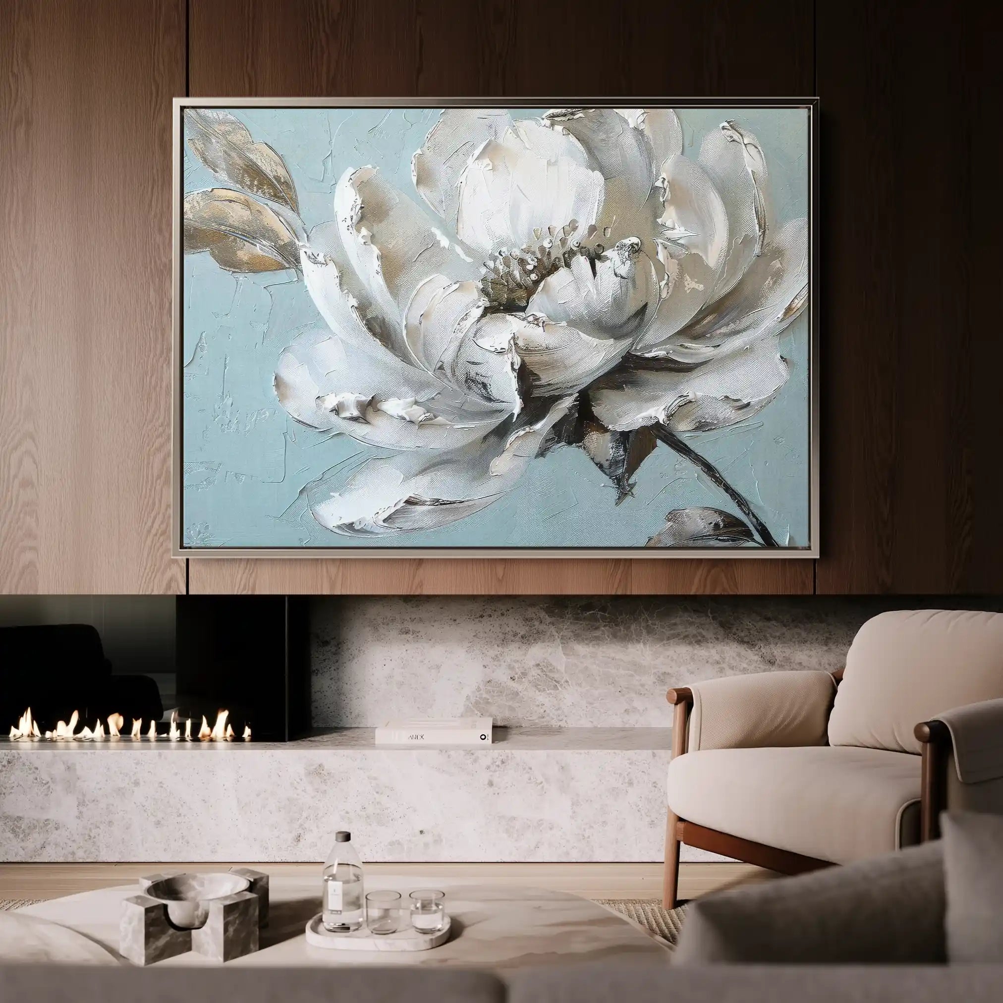 Floral 376 Canvas Art 60 x 40 cm / Black
