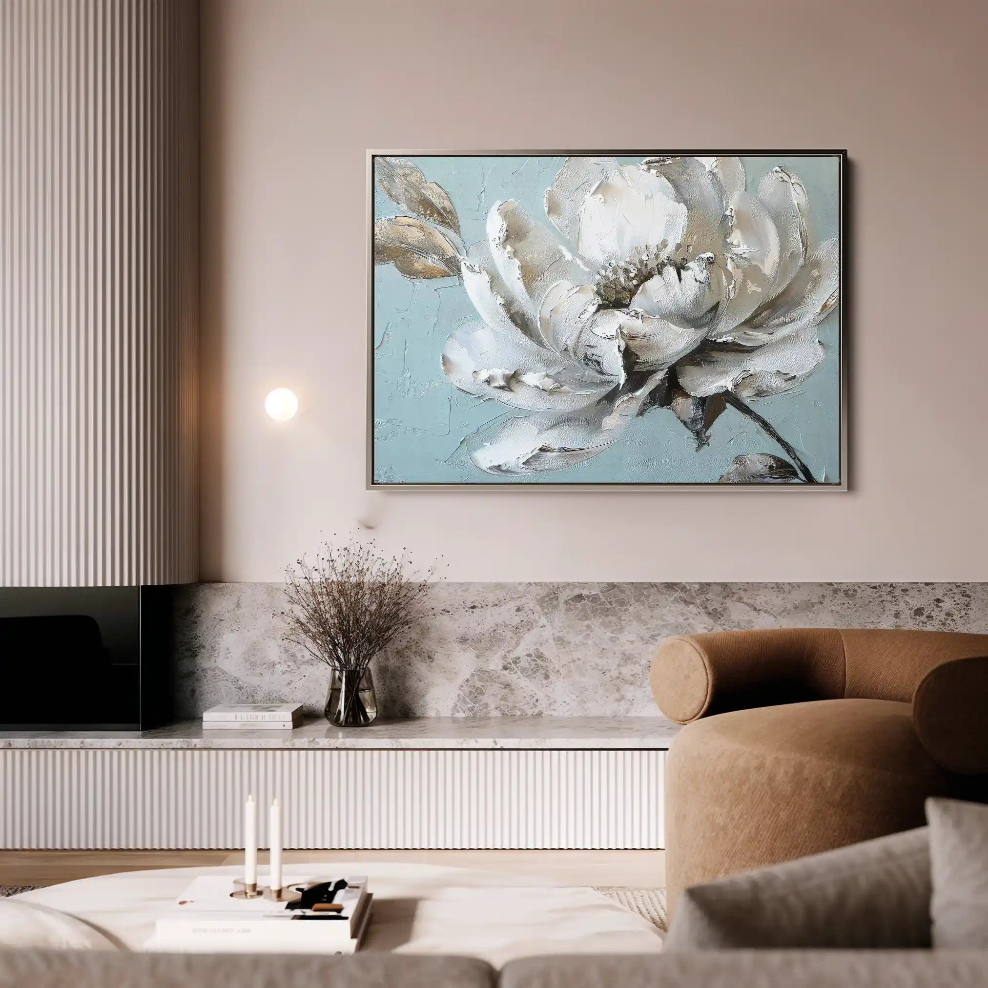 Floral 376 Canvas Art 60 x 40 cm / Black
