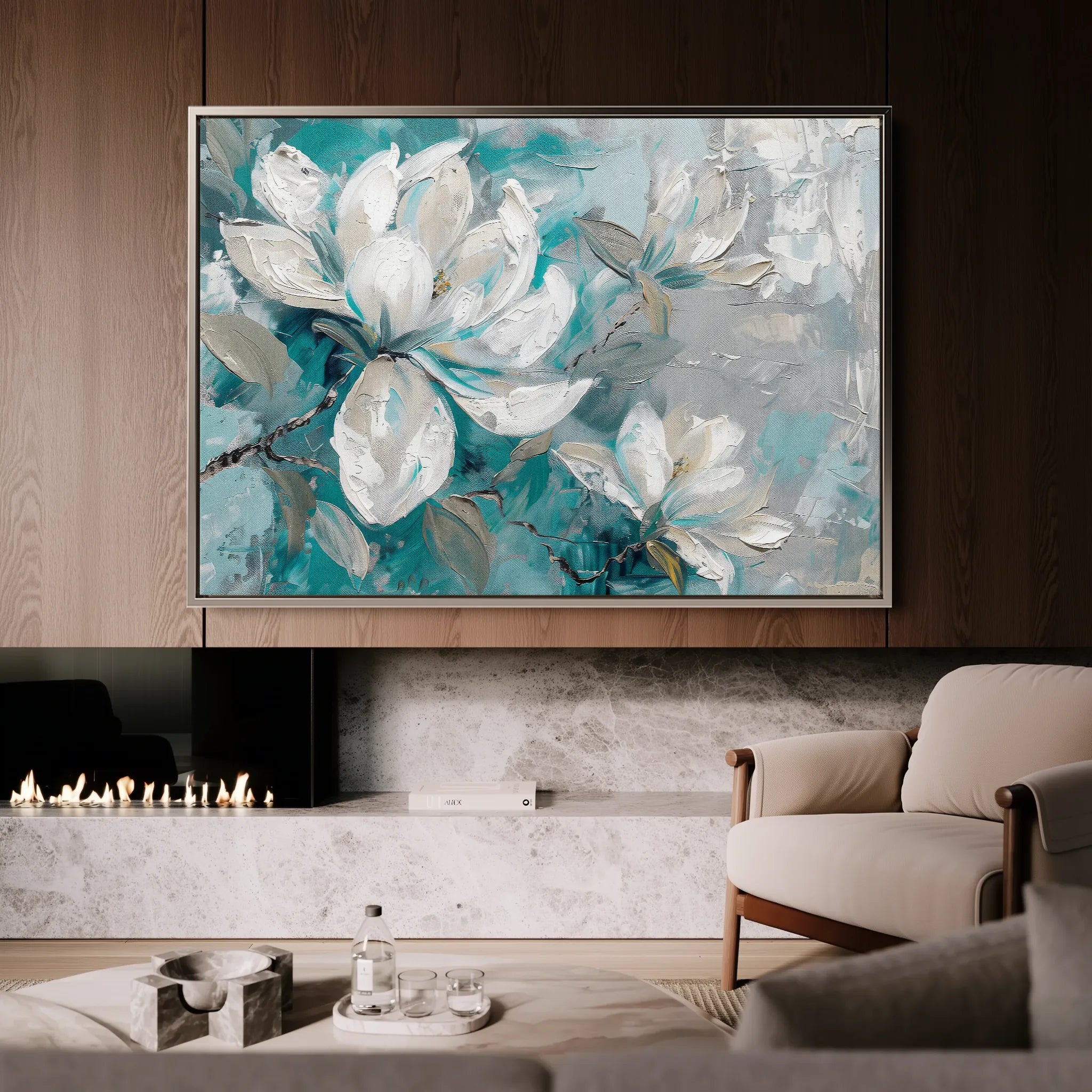 Floral 377 Canvas Art 18" x 24" / 45 x 60 cm / Black