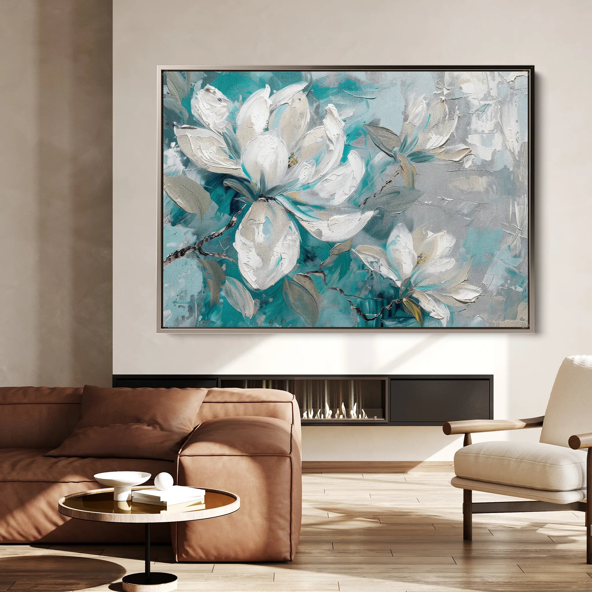 Floral 377 Canvas Art 18" x 24" / 45 x 60 cm / Black
