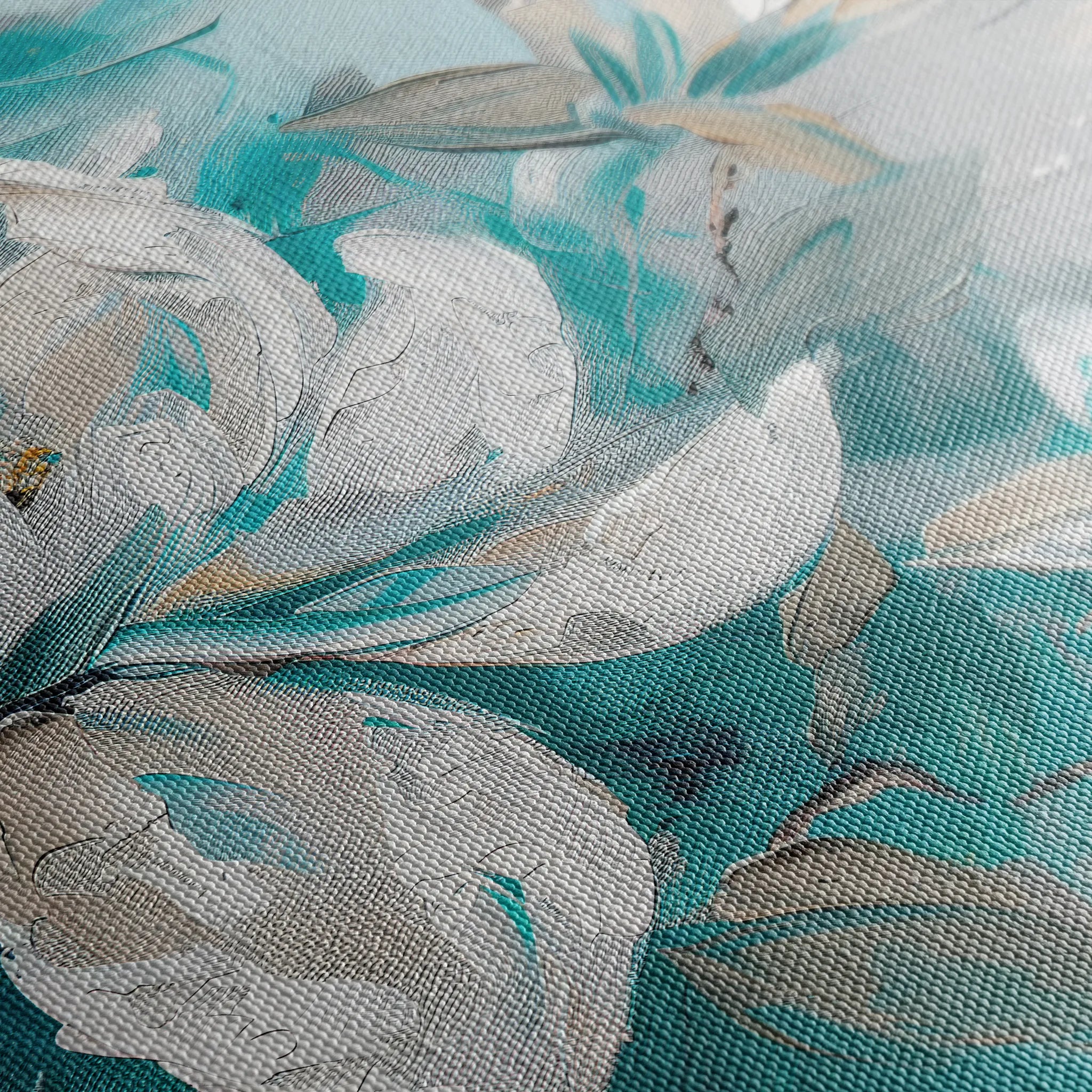 Floral 377 Canvas Art 18" x 24" / 45 x 60 cm / Black