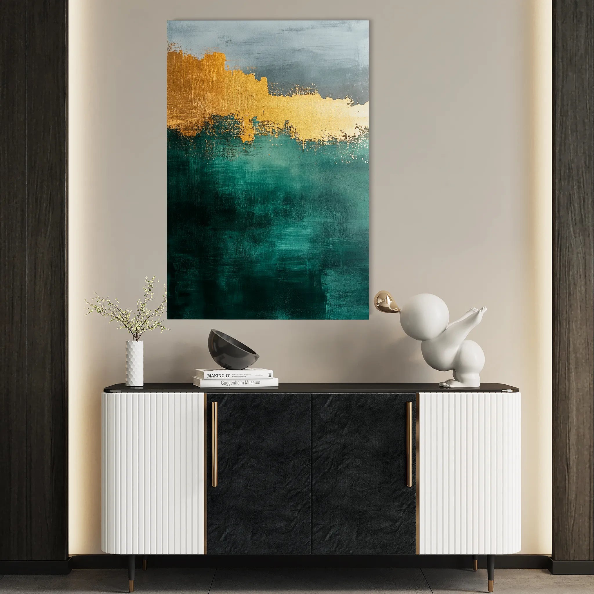 Abstract 378 Canvas Art 18" x 24" / 45 x 60 cm / Black