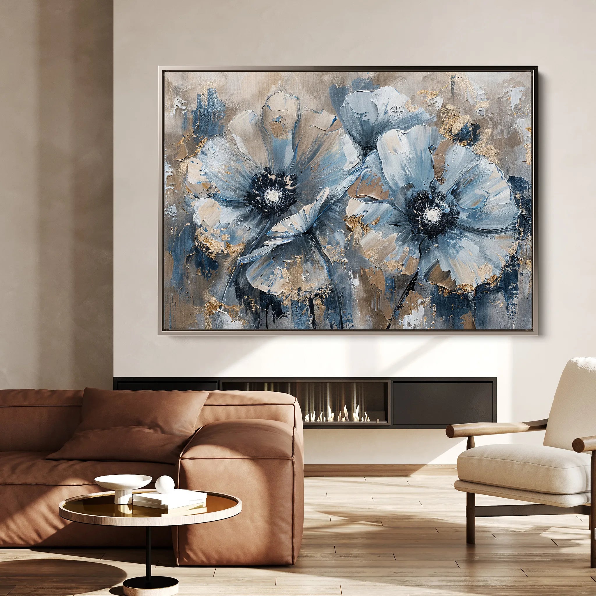 Floral 378 Canvas Art 18" x 24" / 45 x 60 cm / Black