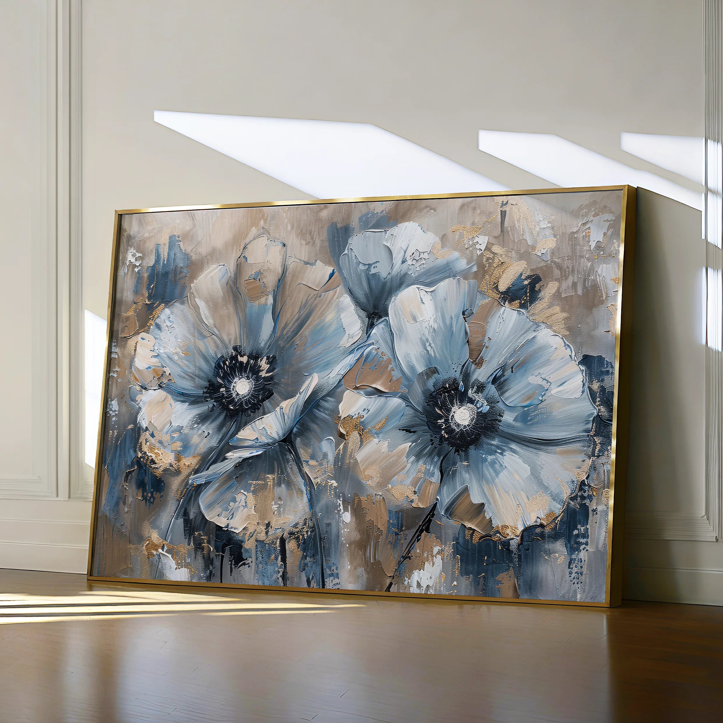 Floral 378 Canvas Art 18" x 24" / 45 x 60 cm / Black