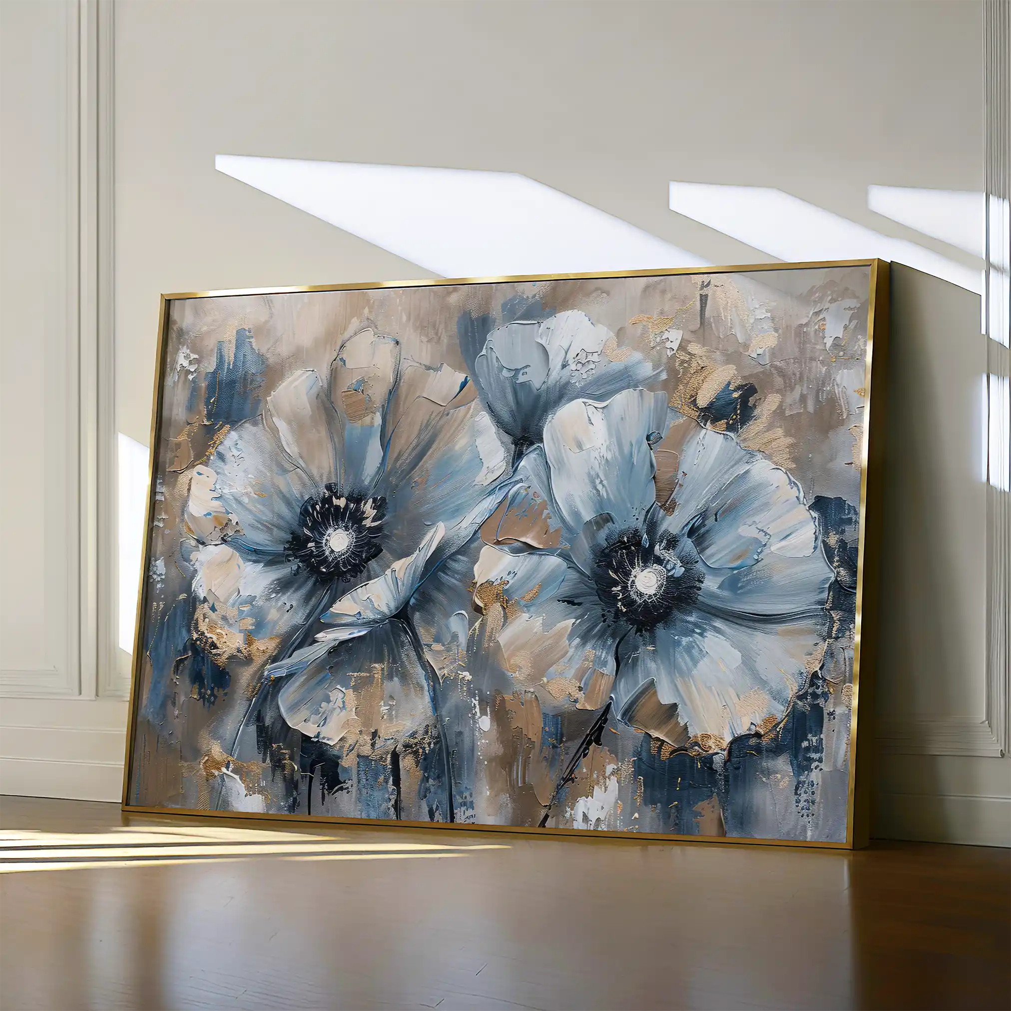 Floral 378 Canvas Art 60 x 40 cm / Black