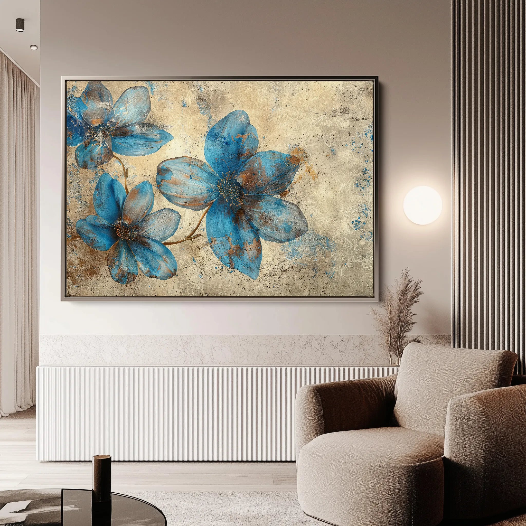 Floral 379 Canvas Art 18" x 24" / 45 x 60 cm / Black