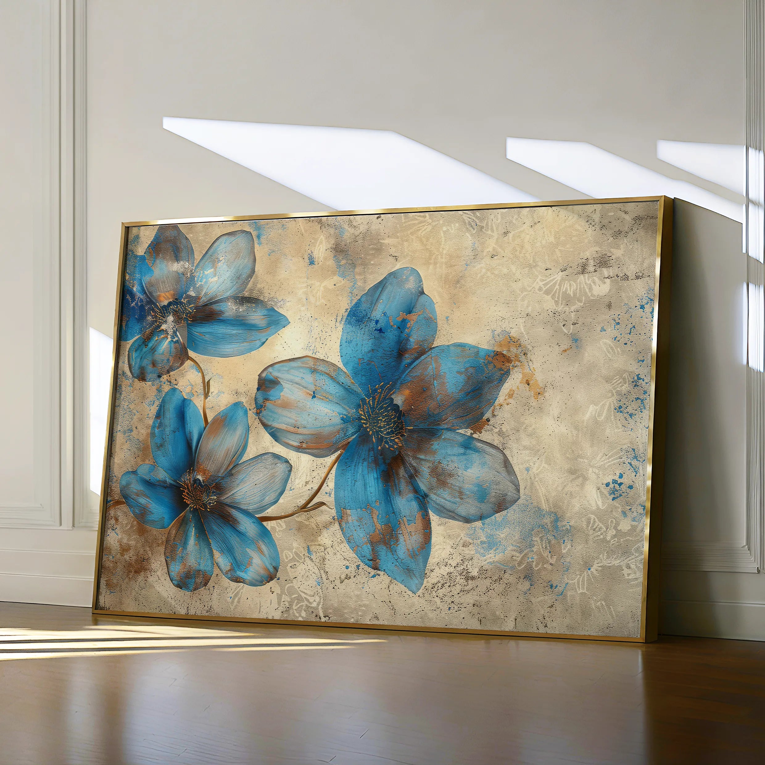Floral 379 Canvas Art 18" x 24" / 45 x 60 cm / Black