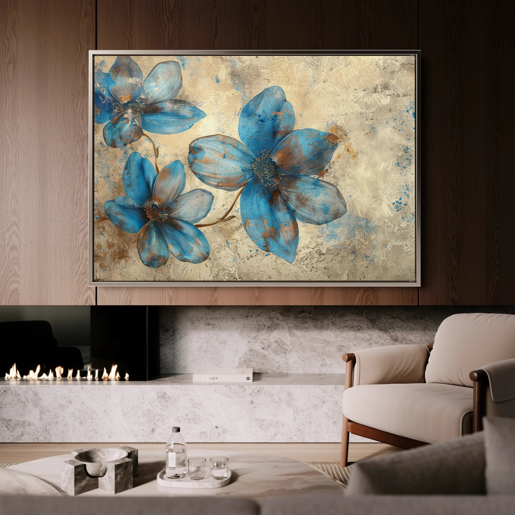 Floral 379 Canvas Art 18" x 24" / 45 x 60 cm / Black