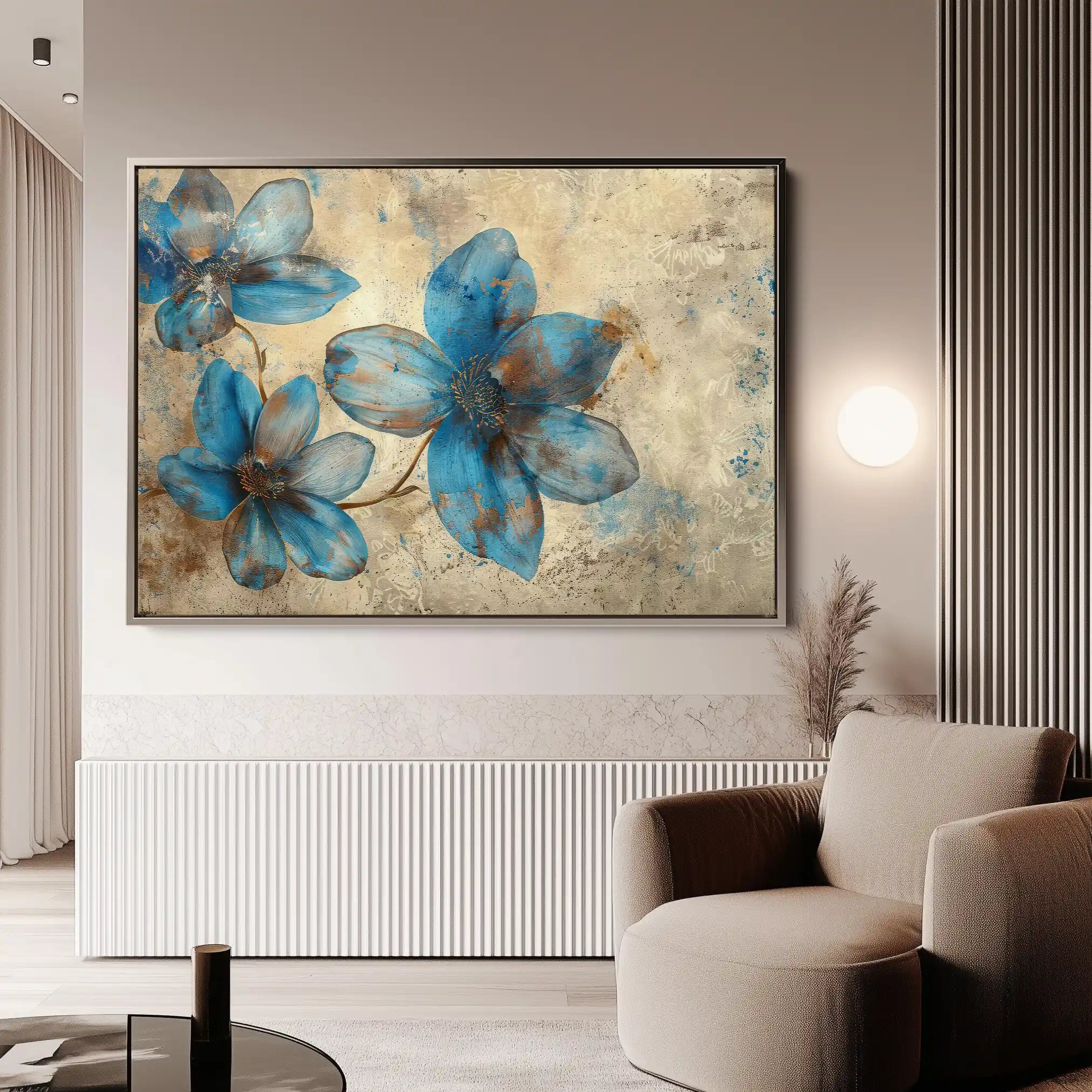 Floral 379 Canvas Art 60 x 40 cm / Black
