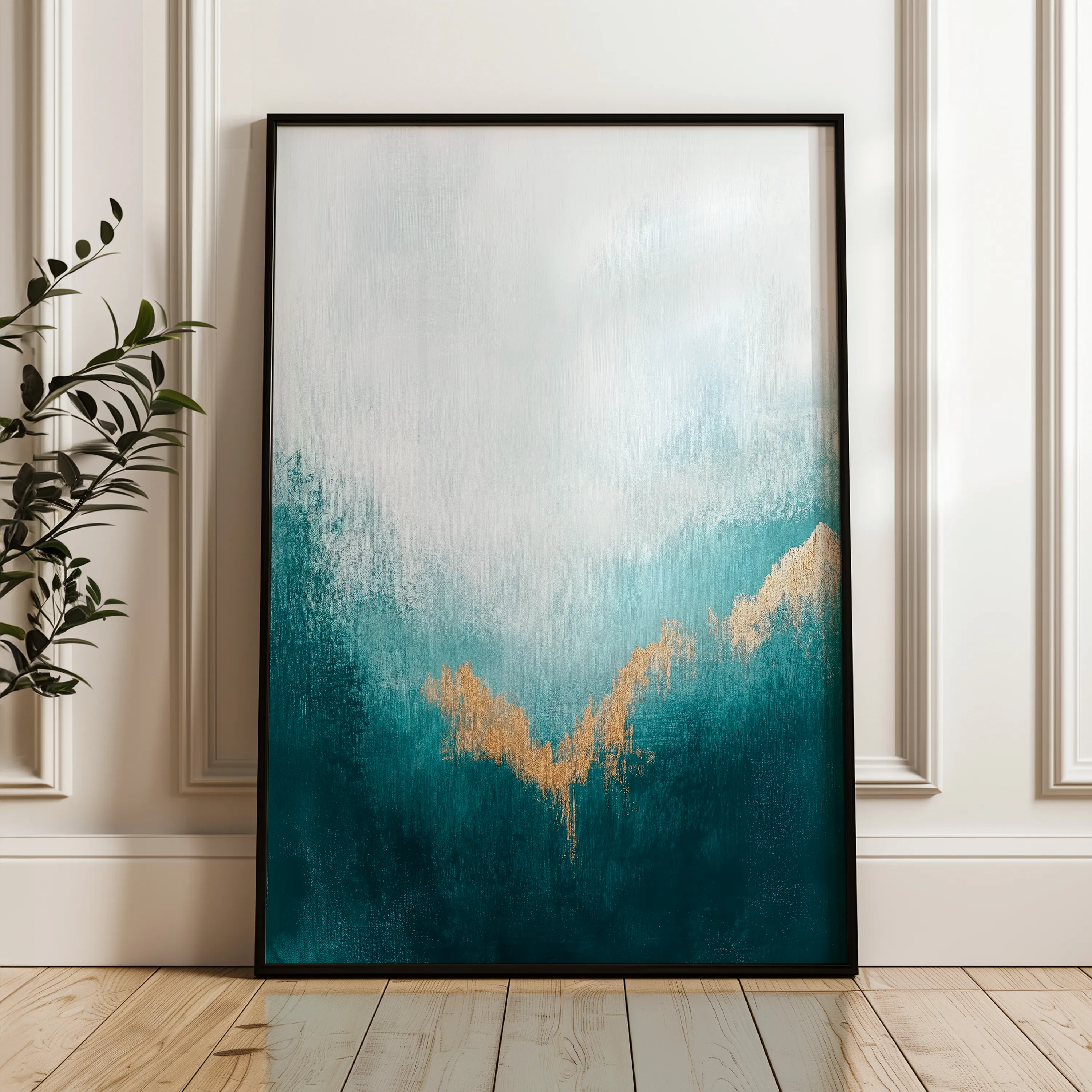 Abstract 381 Canvas Art 18" x 24" / 45 x 60 cm / Black