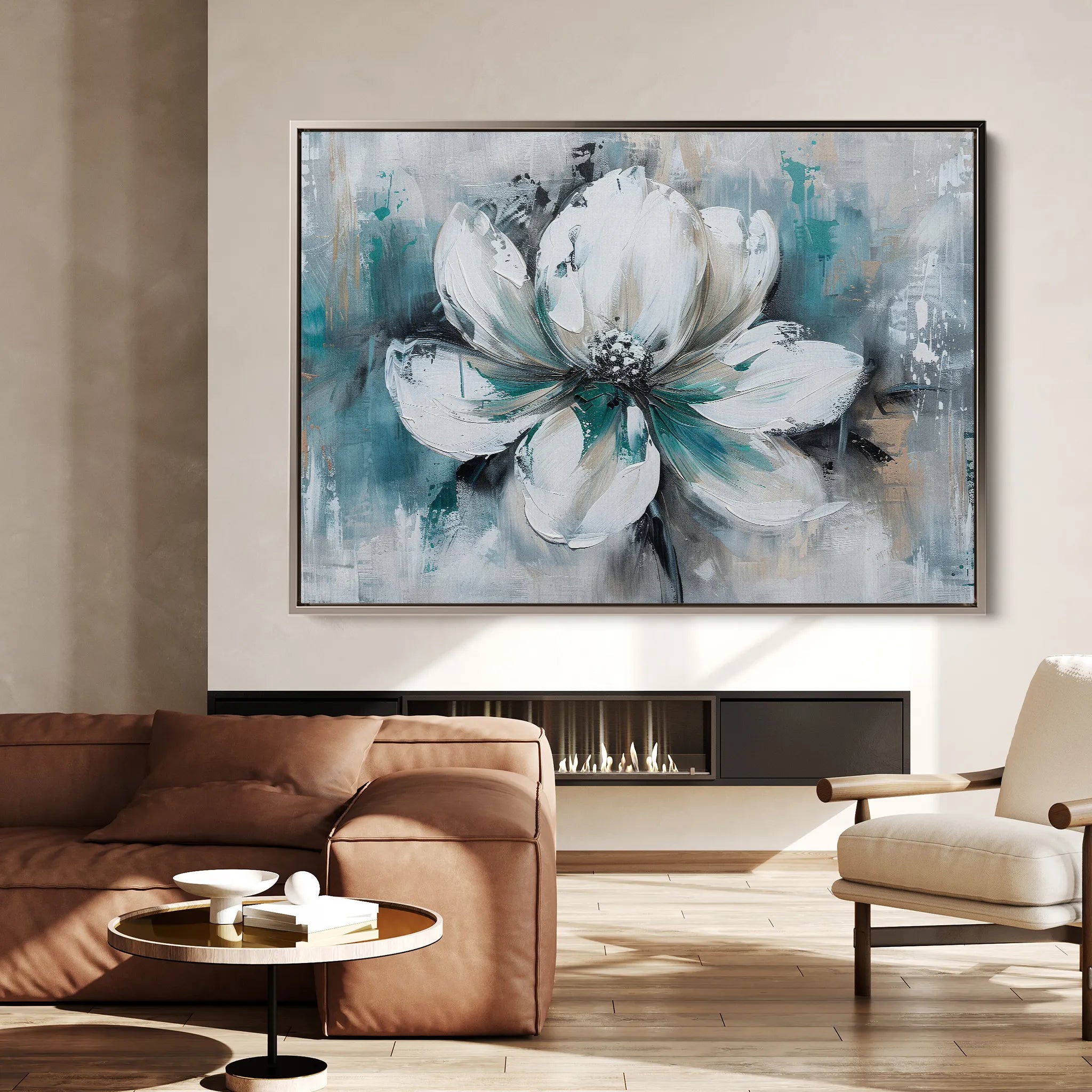 Floral 381 Canvas Art 18" x 24" / 45 x 60 cm / Black