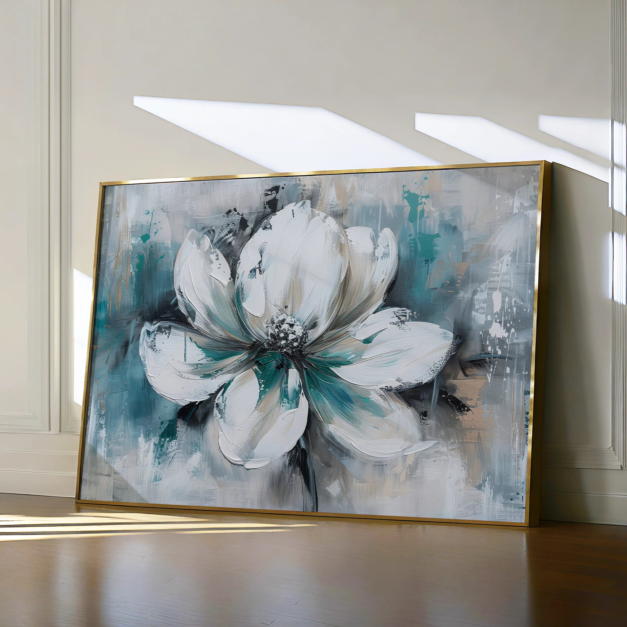 Floral 381 Canvas Art 18" x 24" / 45 x 60 cm / Black