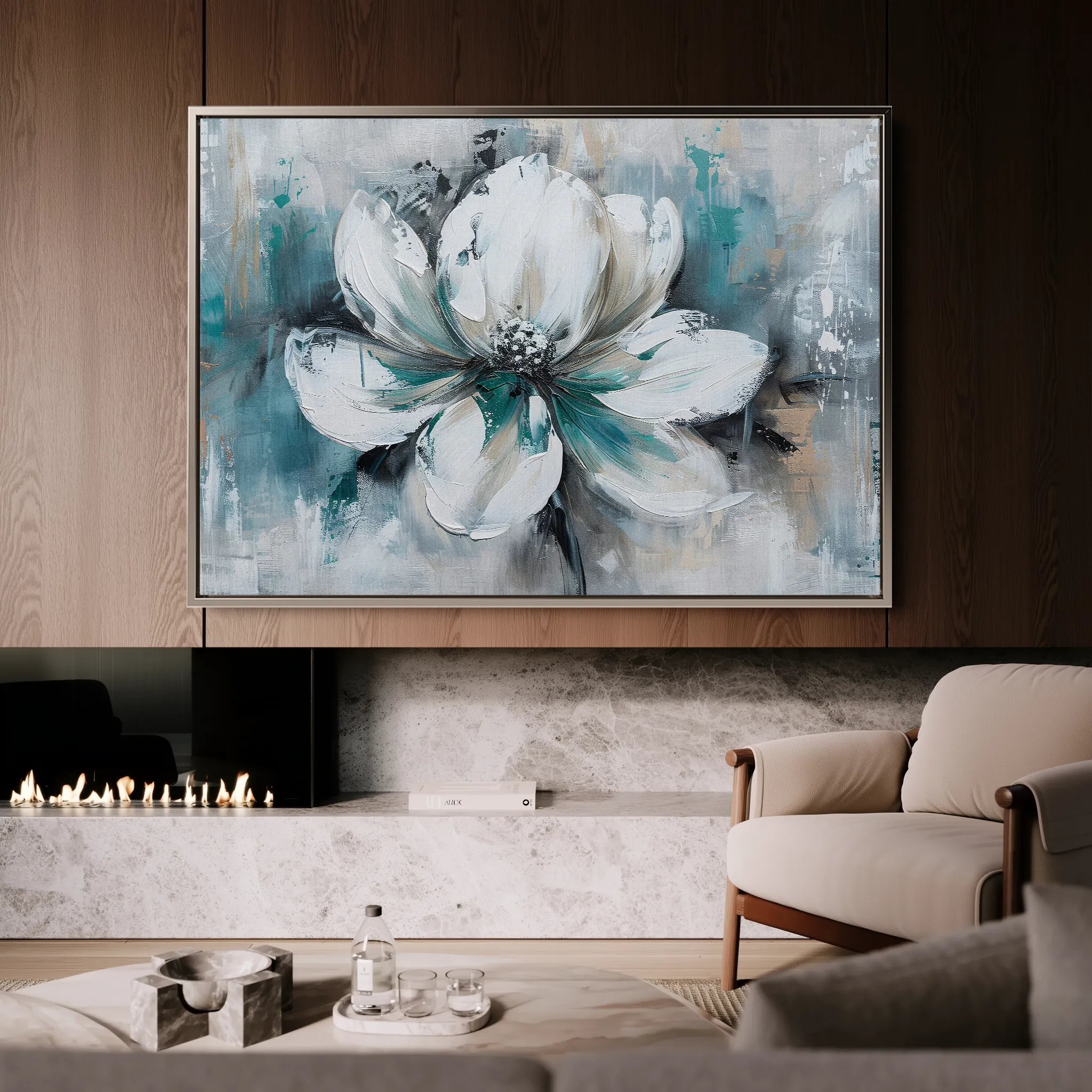 Floral 381 Canvas Art 18" x 24" / 45 x 60 cm / Black