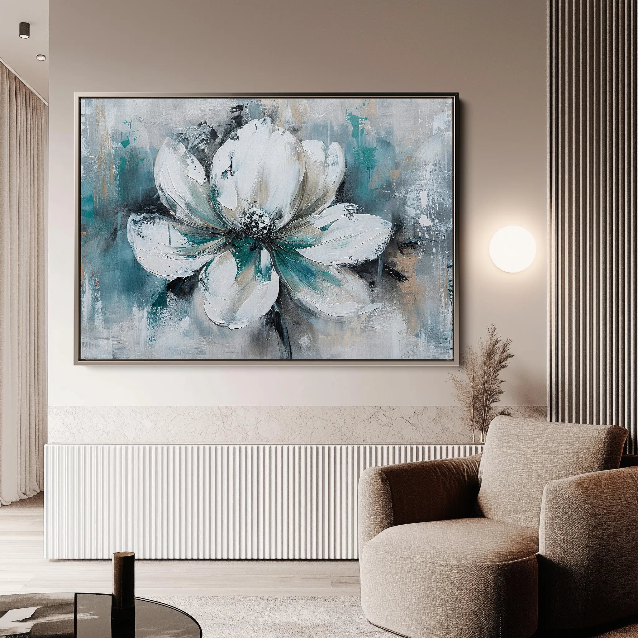 Floral 381 Canvas Art 18" x 24" / 45 x 60 cm / Black