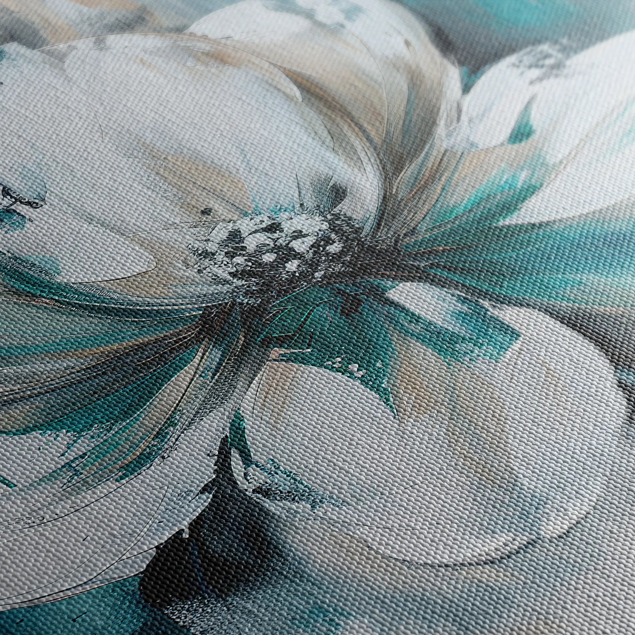 Floral 381 Canvas Art 18" x 24" / 45 x 60 cm / Black