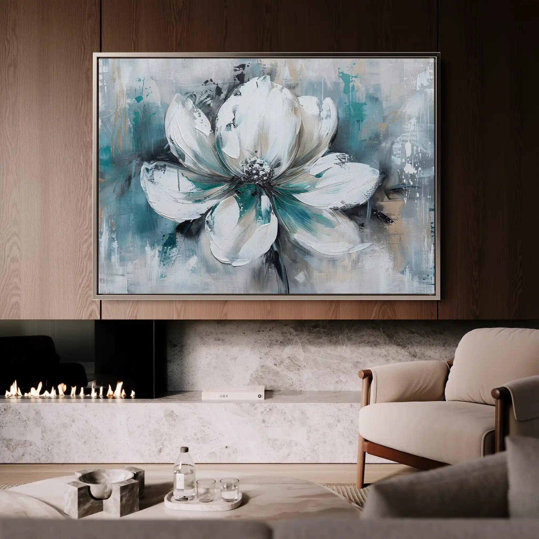 Floral 381 Canvas Art 60 x 40 cm / Black