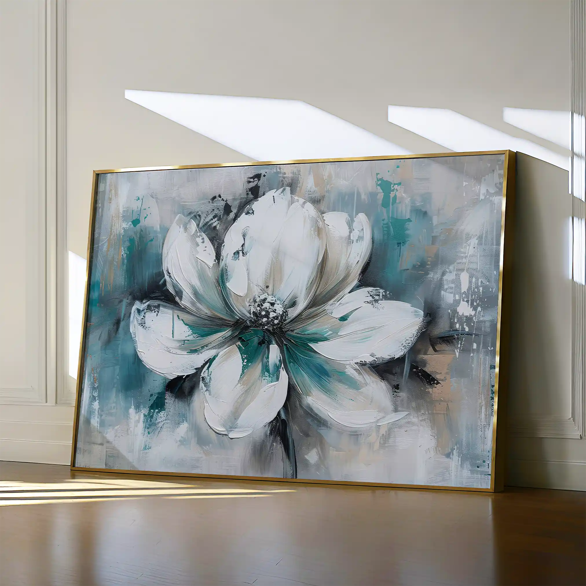Floral 381 Canvas Art 60 x 40 cm / Black