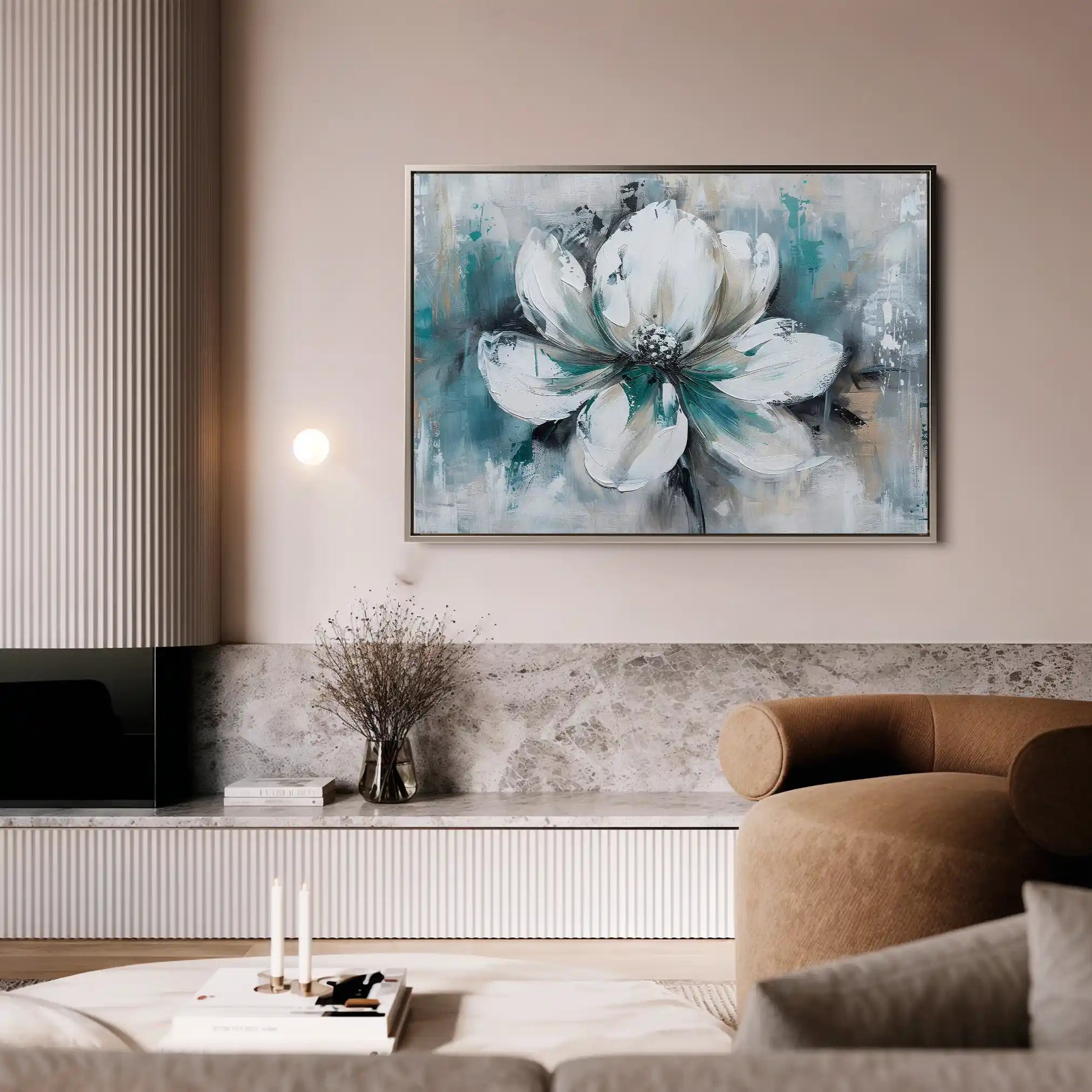 Floral 381 Canvas Art 60 x 40 cm / Black