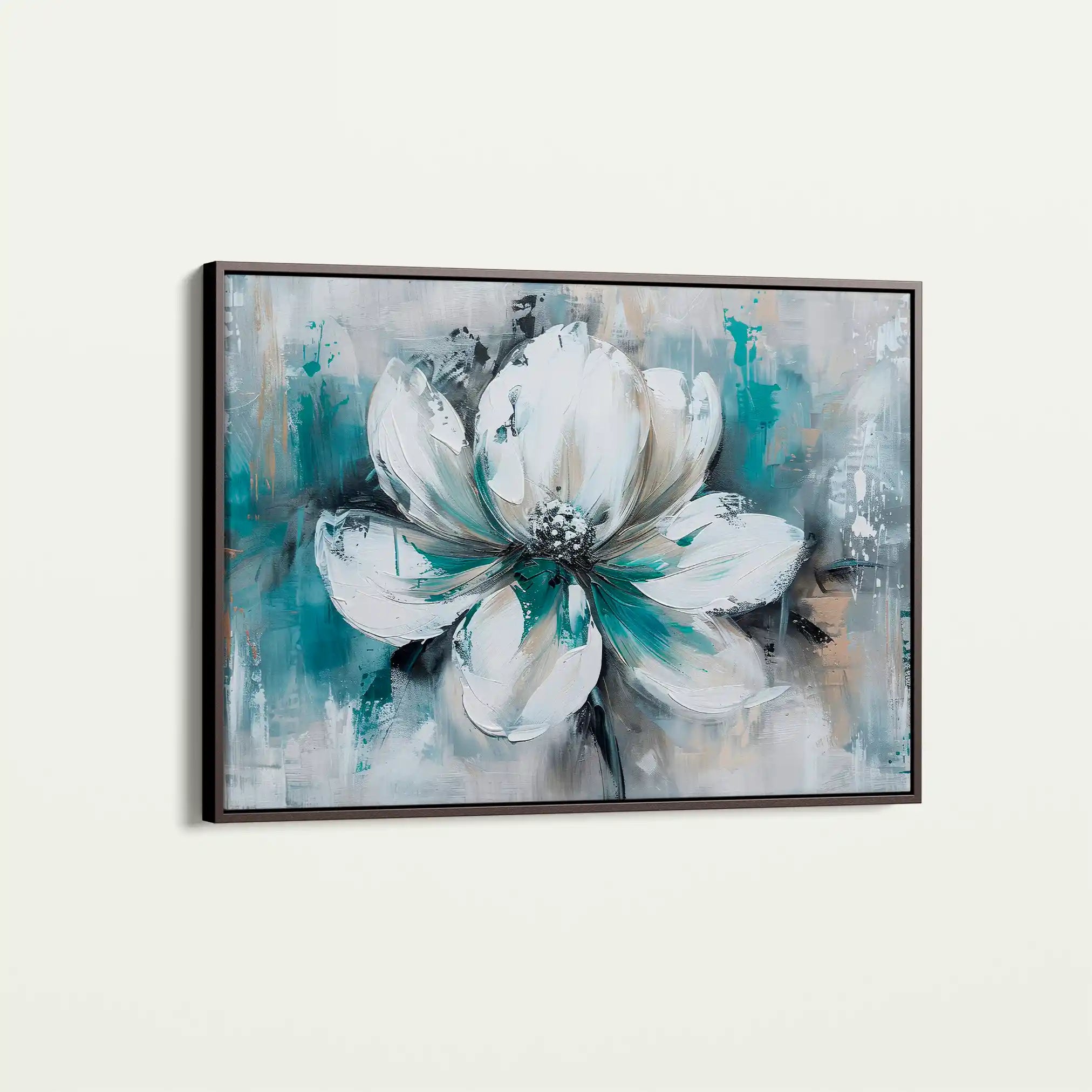 Floral 381 Canvas Art 60 x 40 cm / Black