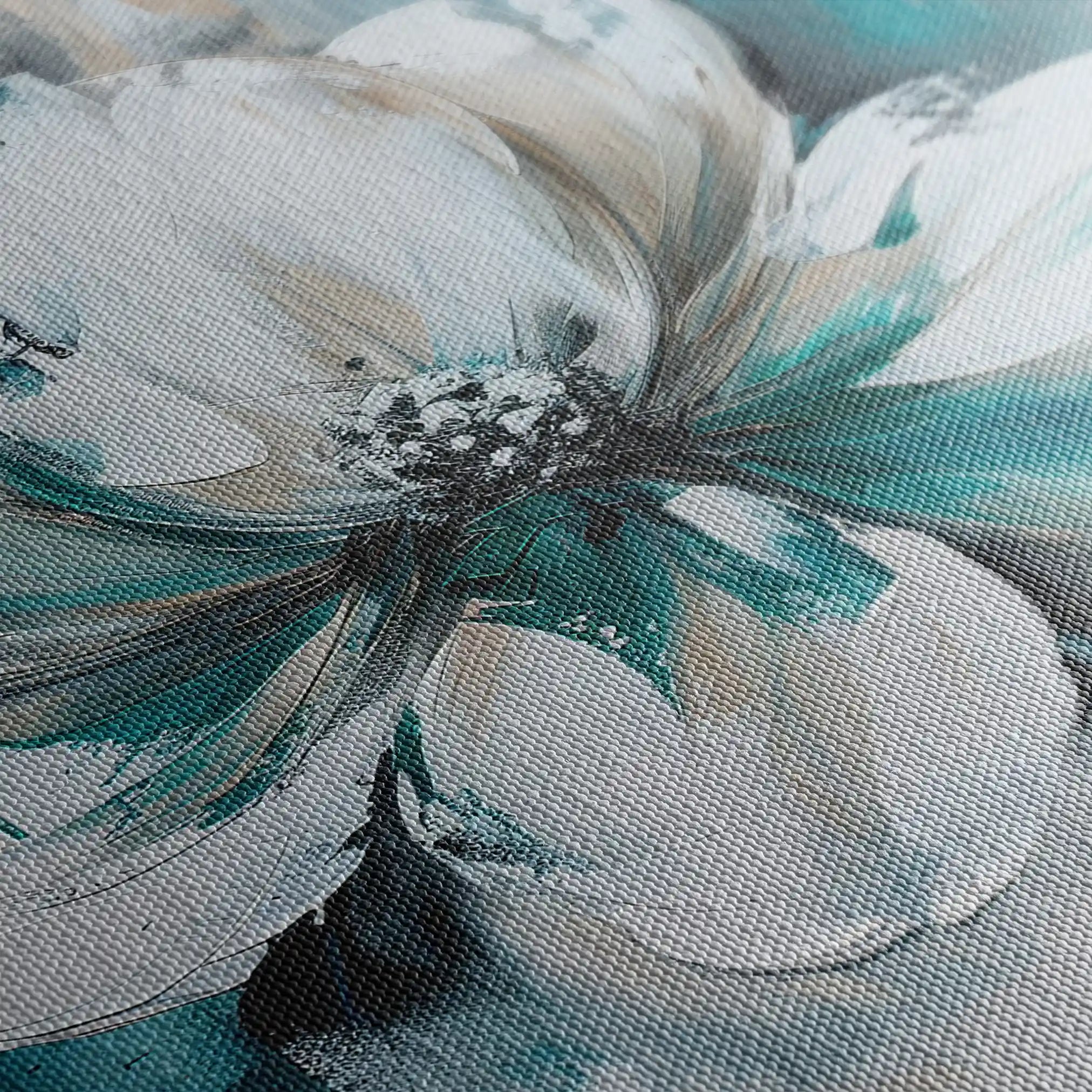 Floral 381 Canvas Art 60 x 40 cm / Black