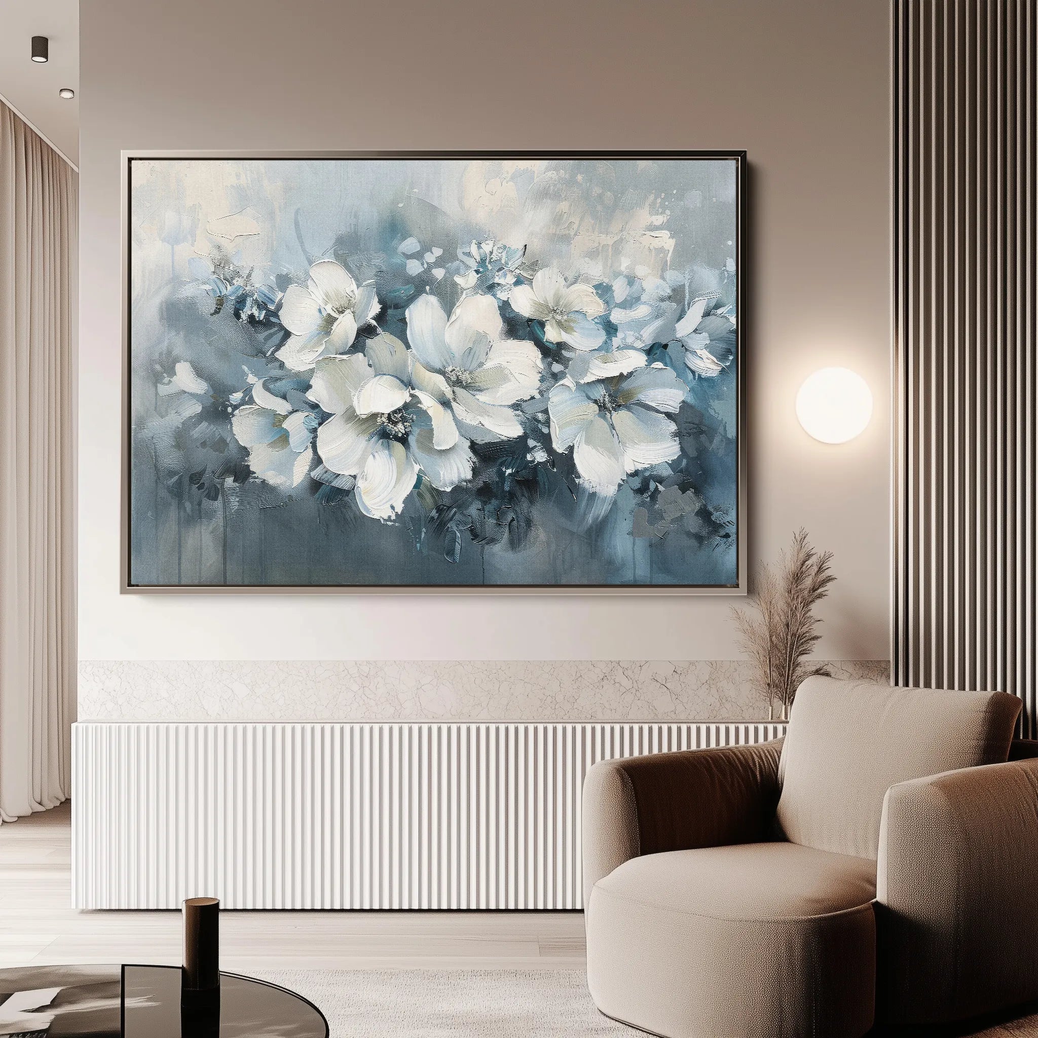 Floral 382 Canvas Art 18" x 24" / 45 x 60 cm / Black