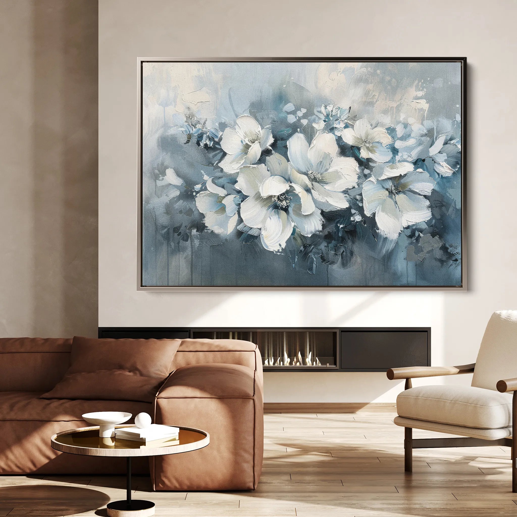Floral 382 Canvas Art 18" x 24" / 45 x 60 cm / Black