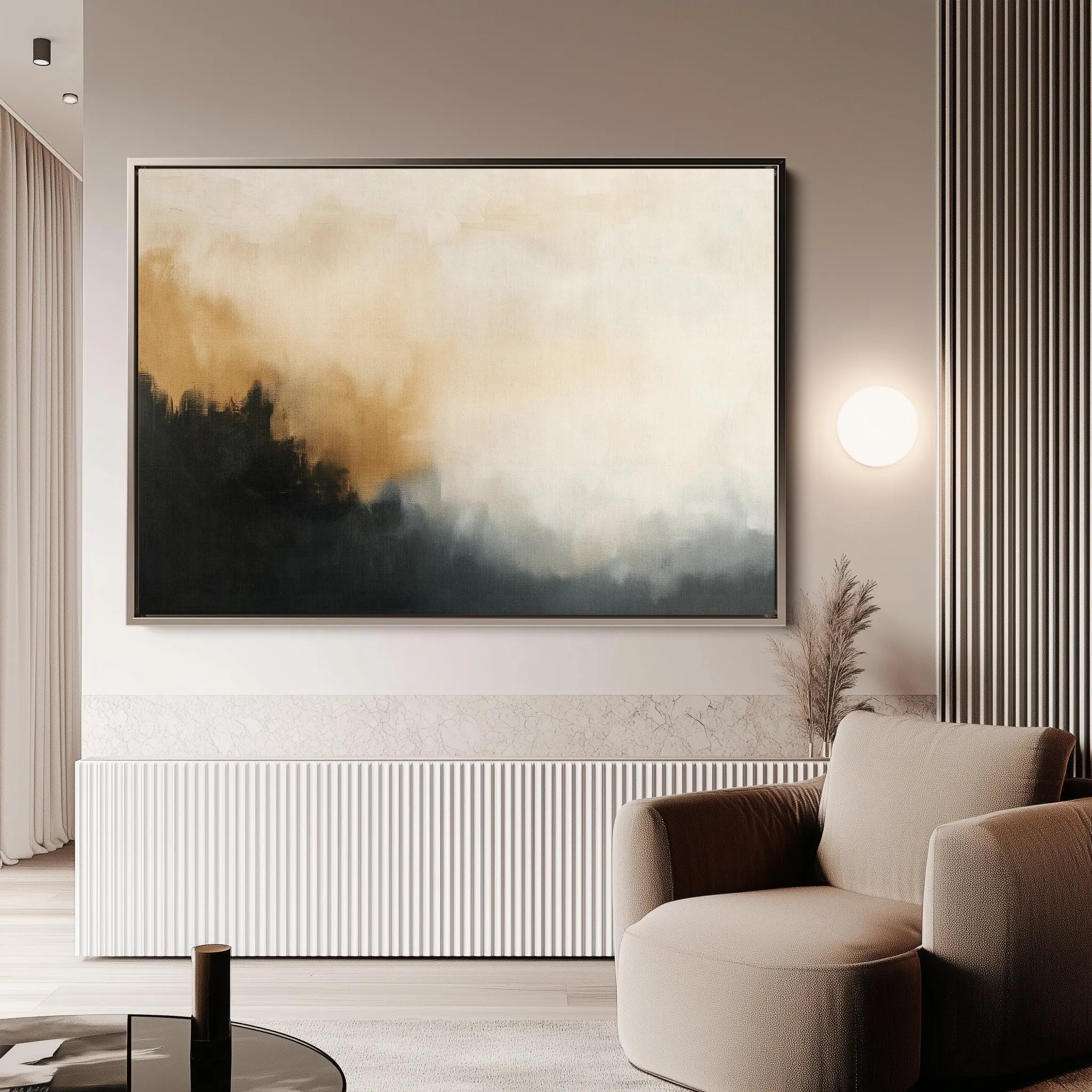 Abstract 383 Canvas Art 18" x 24" / 45 x 60 cm / Black