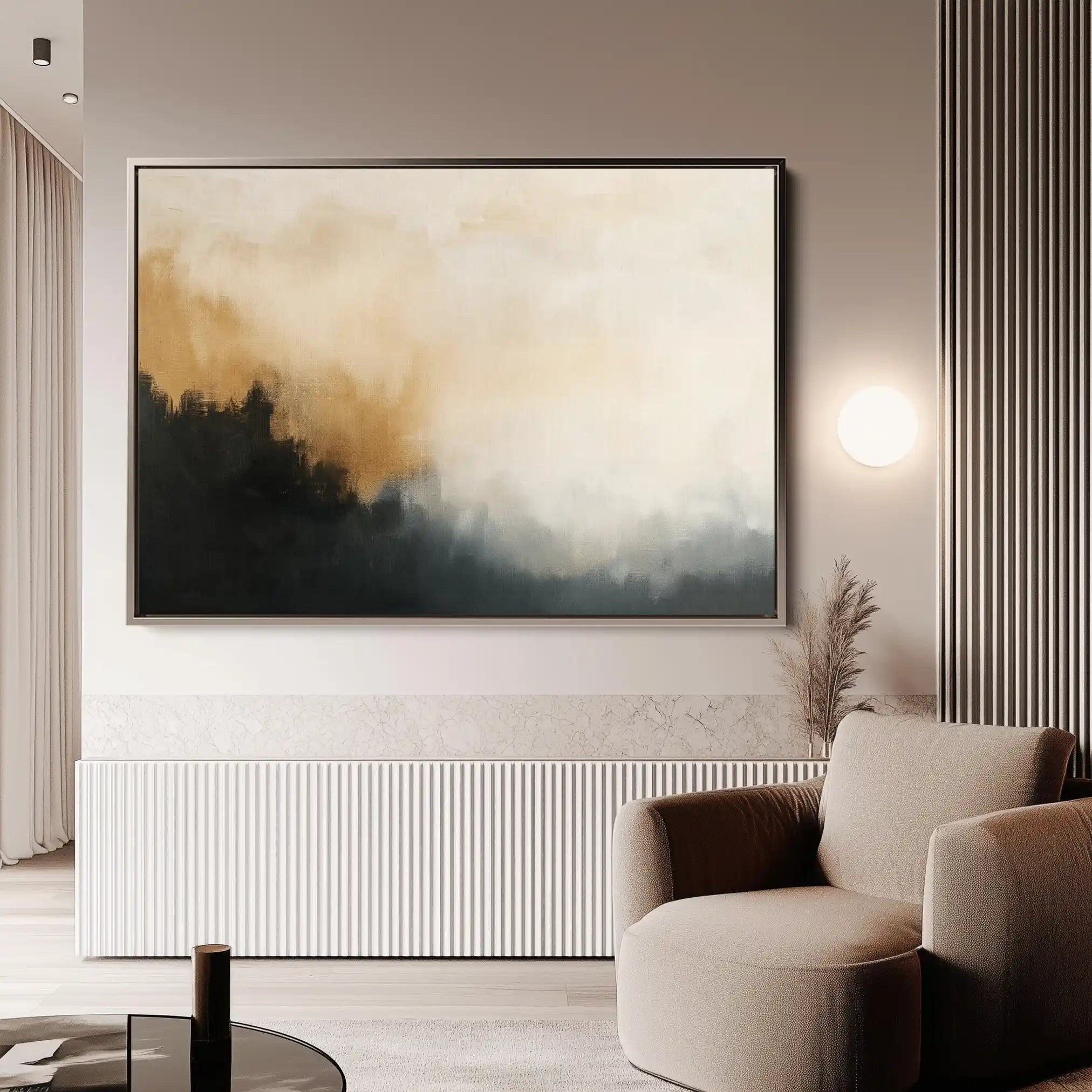 Abstract 383 Canvas Art 18" x 24" / 45 x 60 cm / Black