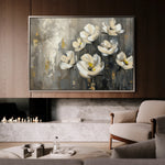 Floral 383 Canvas Art 18" x 24" / 45 x 60 cm / Black