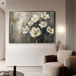 Floral 383 Canvas Art 18" x 24" / 45 x 60 cm / Black