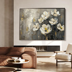 Floral 383 Canvas Art 18" x 24" / 45 x 60 cm / Black