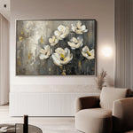 Floral 383 Canvas Art 60 x 40 cm / Black