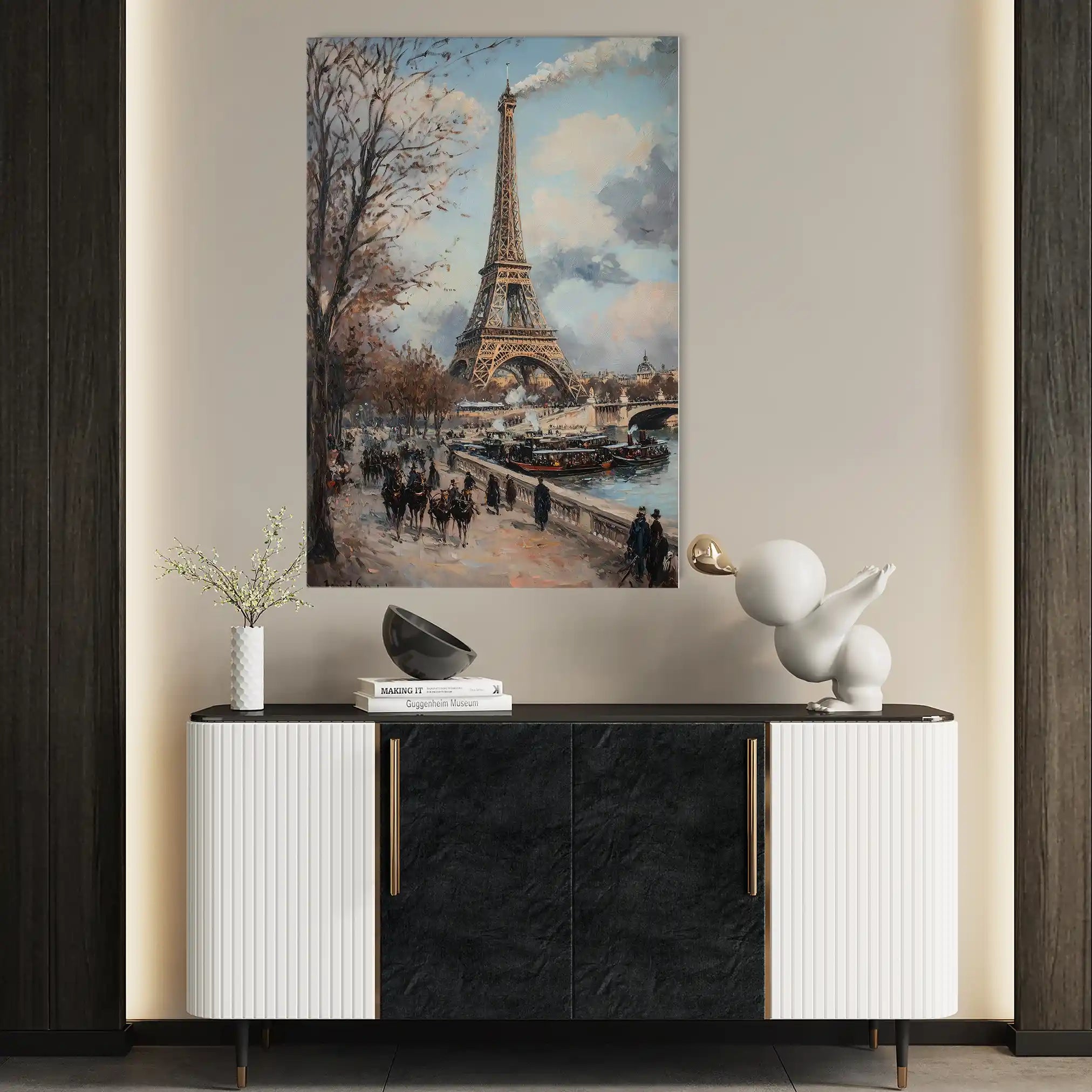 Landscape 383 Canvas Art 60 x 40 cm / Black