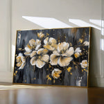 Floral 384 Canvas Art 18" x 24" / 45 x 60 cm / Black