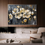 Floral 384 Canvas Art 18" x 24" / 45 x 60 cm / Black