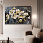 Floral 384 Canvas Art 18" x 24" / 45 x 60 cm / Black