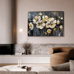 Floral 384 Canvas Art 18" x 24" / 45 x 60 cm / Black