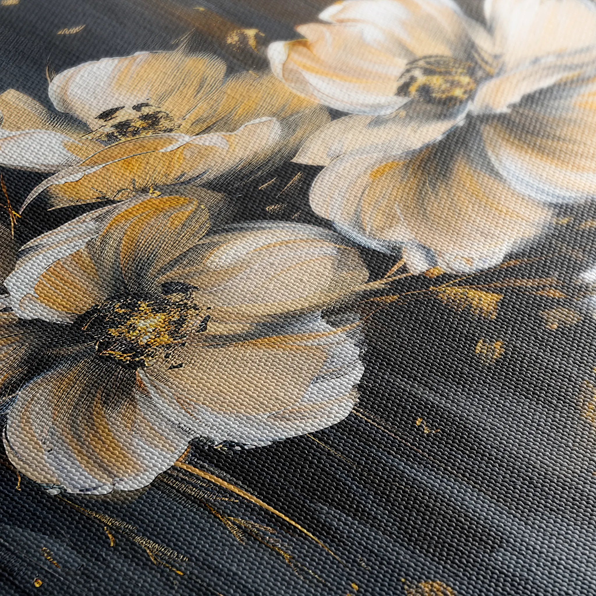 Floral 384 Canvas Art 18" x 24" / 45 x 60 cm / Black