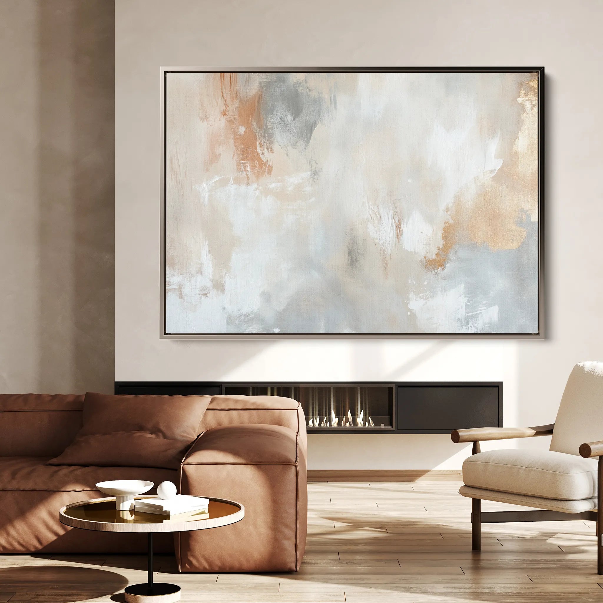 Abstract 385 Canvas Art 18" x 24" / 45 x 60 cm / Black