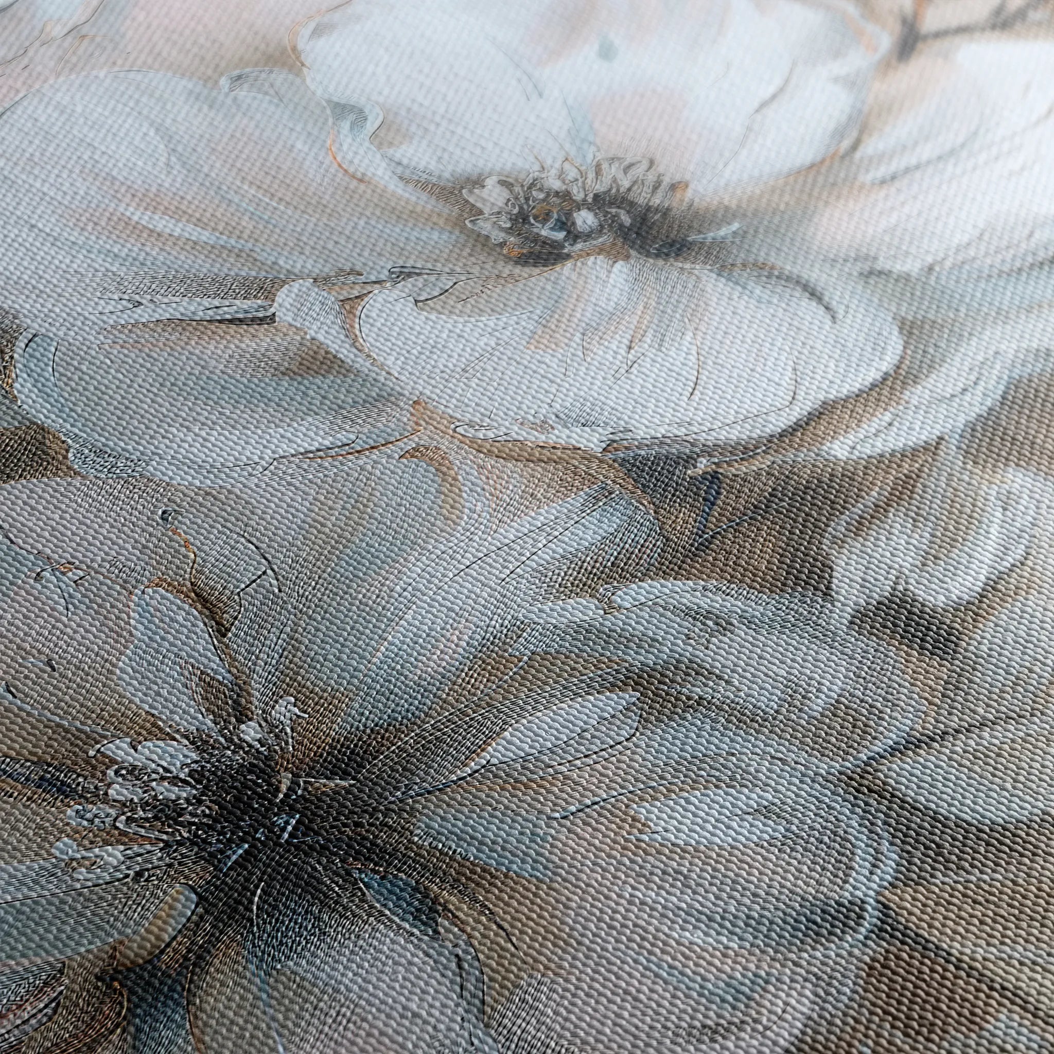 Floral 385 Canvas Art 18" x 24" / 45 x 60 cm / Black