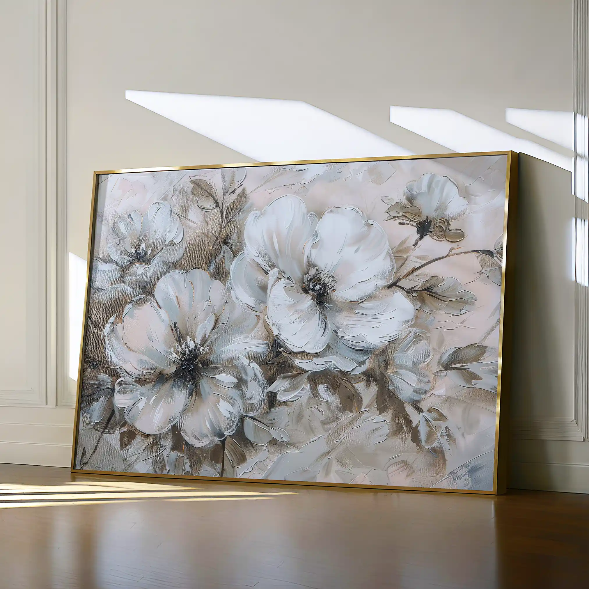 Floral 385 Canvas Art 60 x 40 cm / Black
