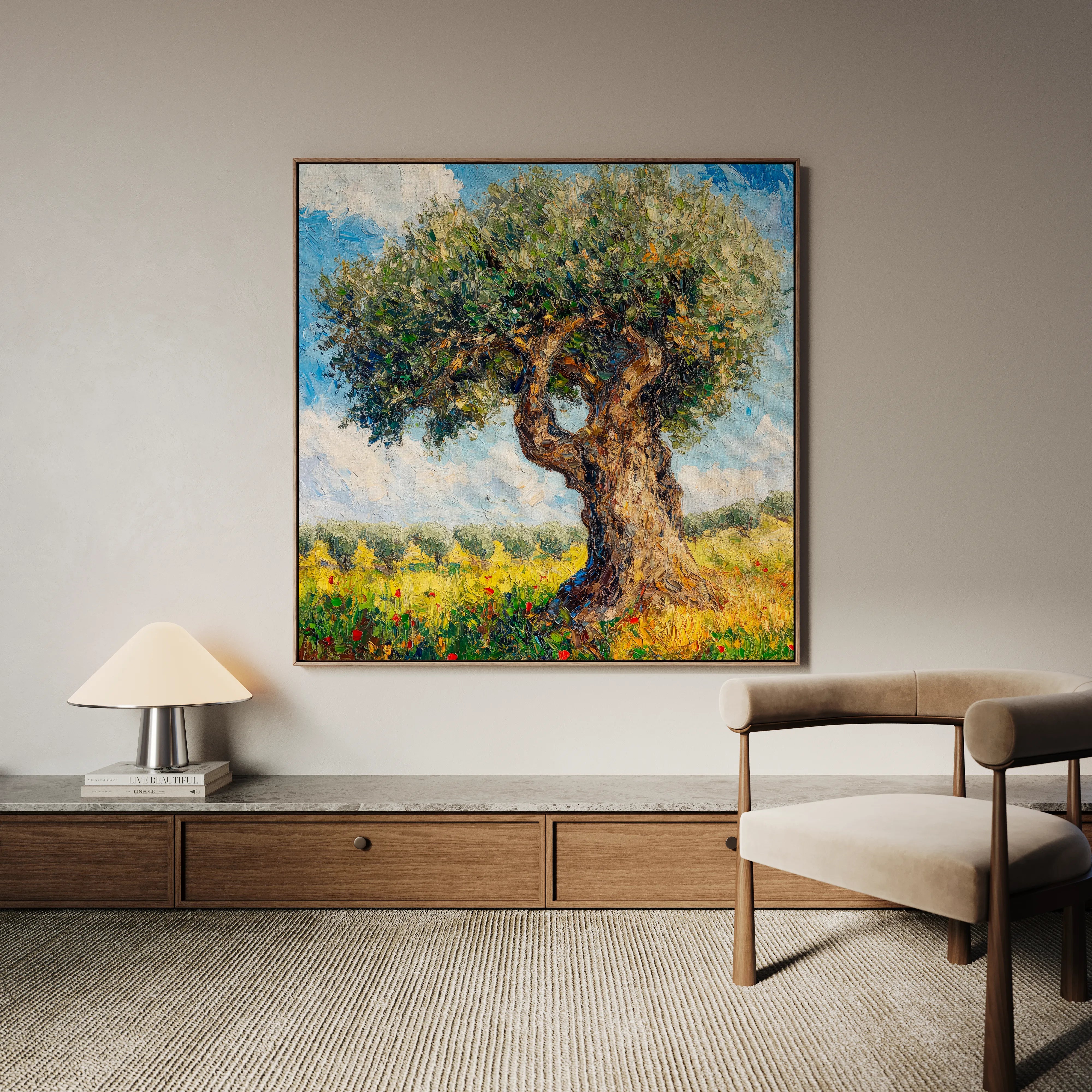 Landscape 385 Canvas Art 16" x 16" / 40 x 40 cm / Black