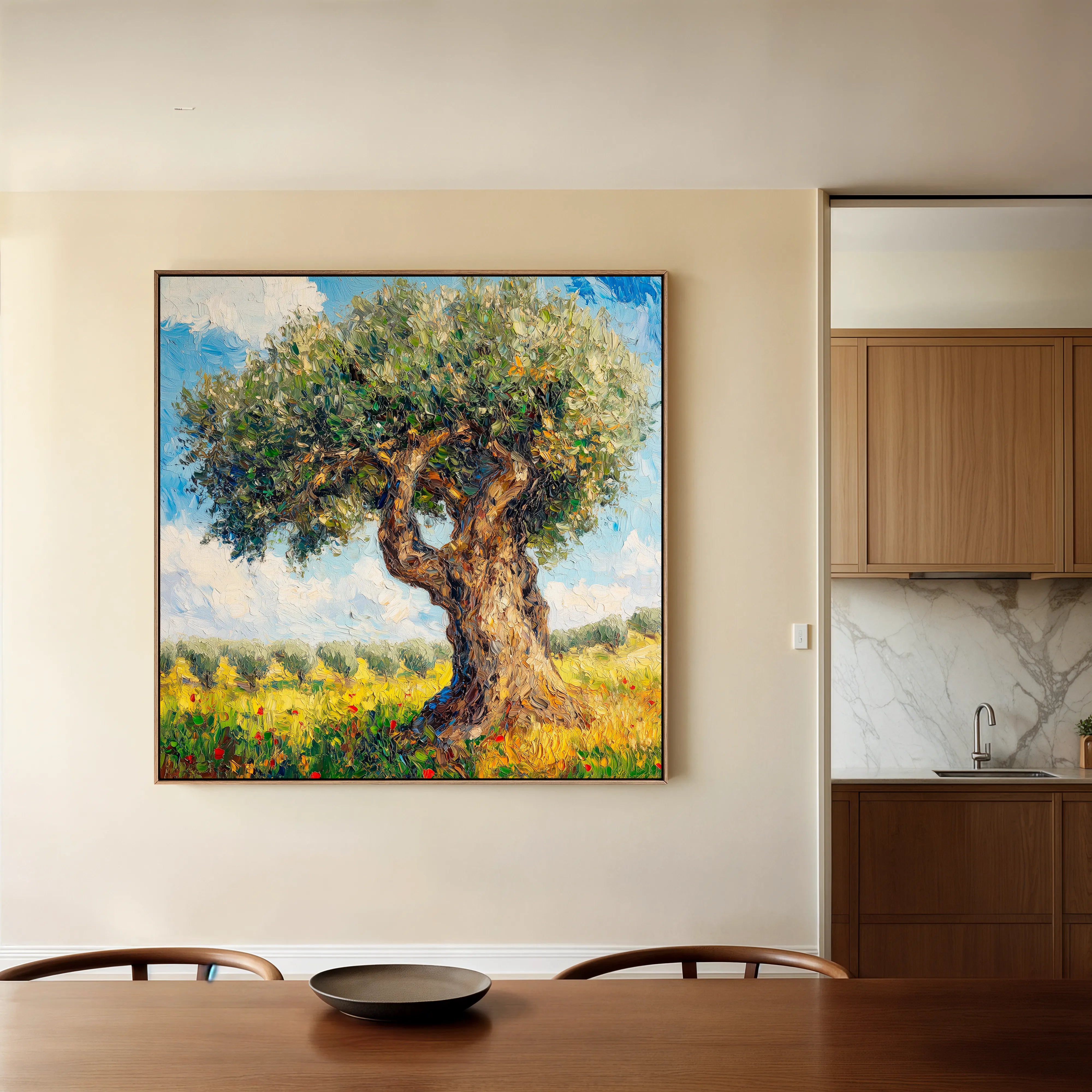 Landscape 385 Canvas Art 16" x 16" / 40 x 40 cm / Black