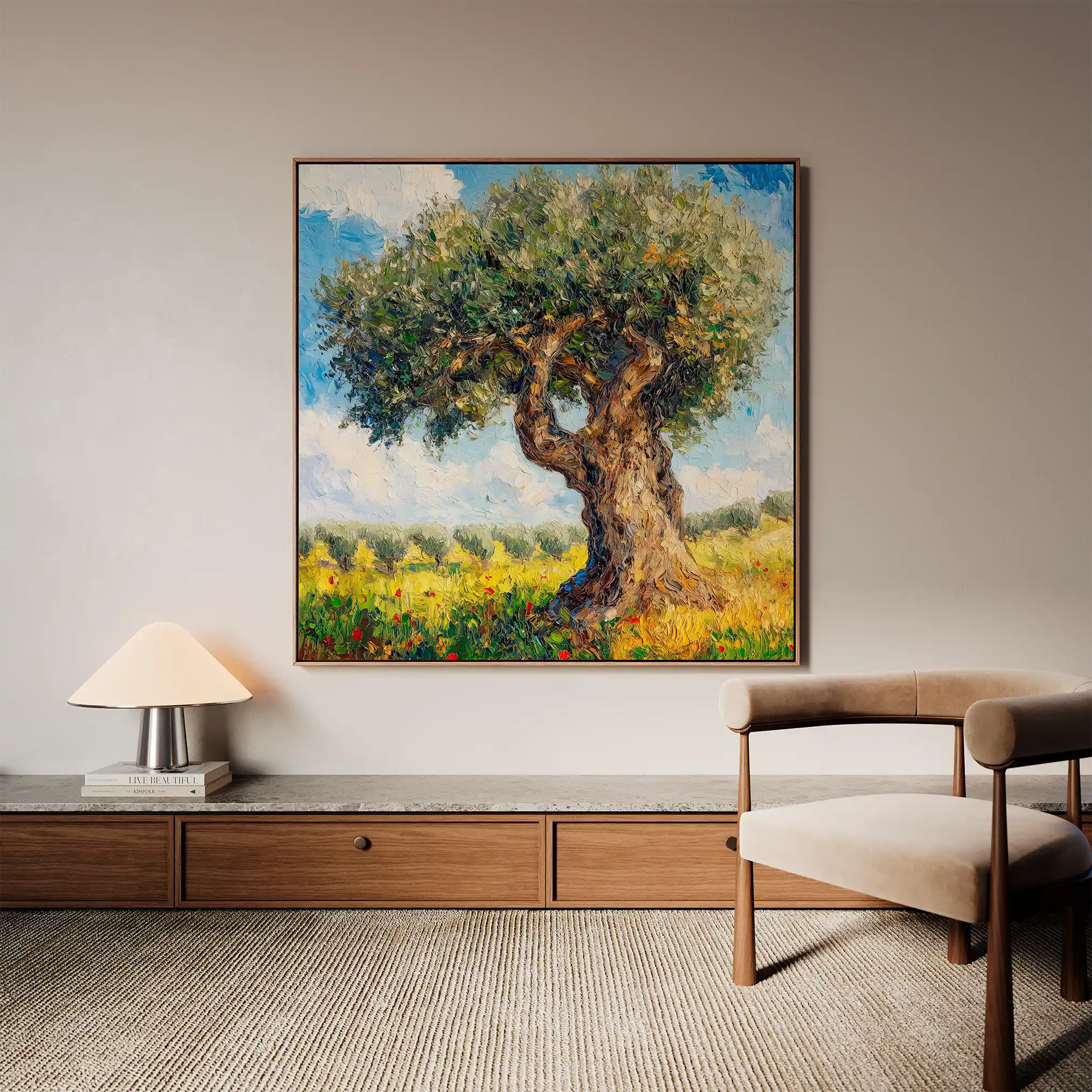 Landscape 385 Canvas Art 60 x 60 cm / Black