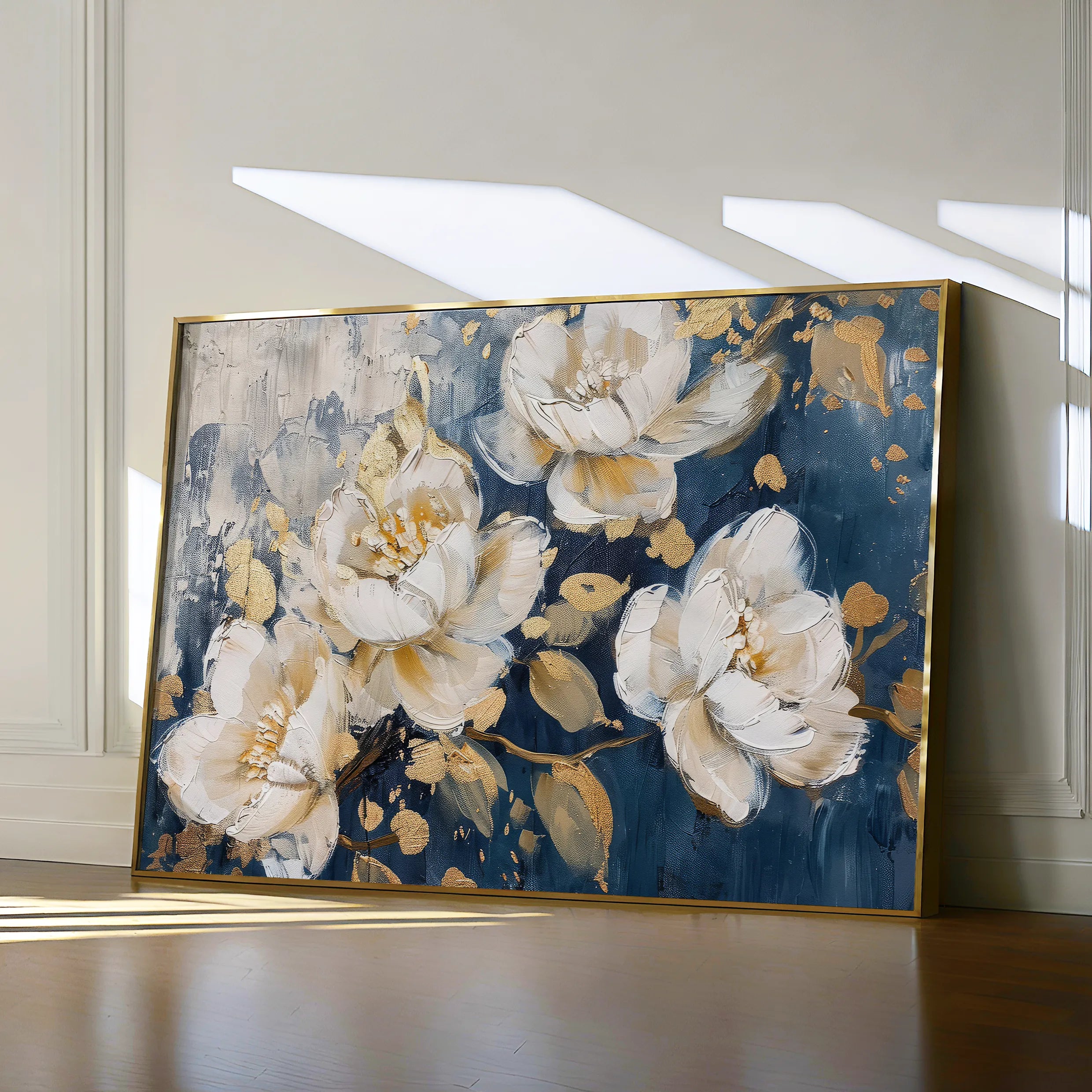 Floral 386 Canvas Art 18" x 24" / 45 x 60 cm / Black