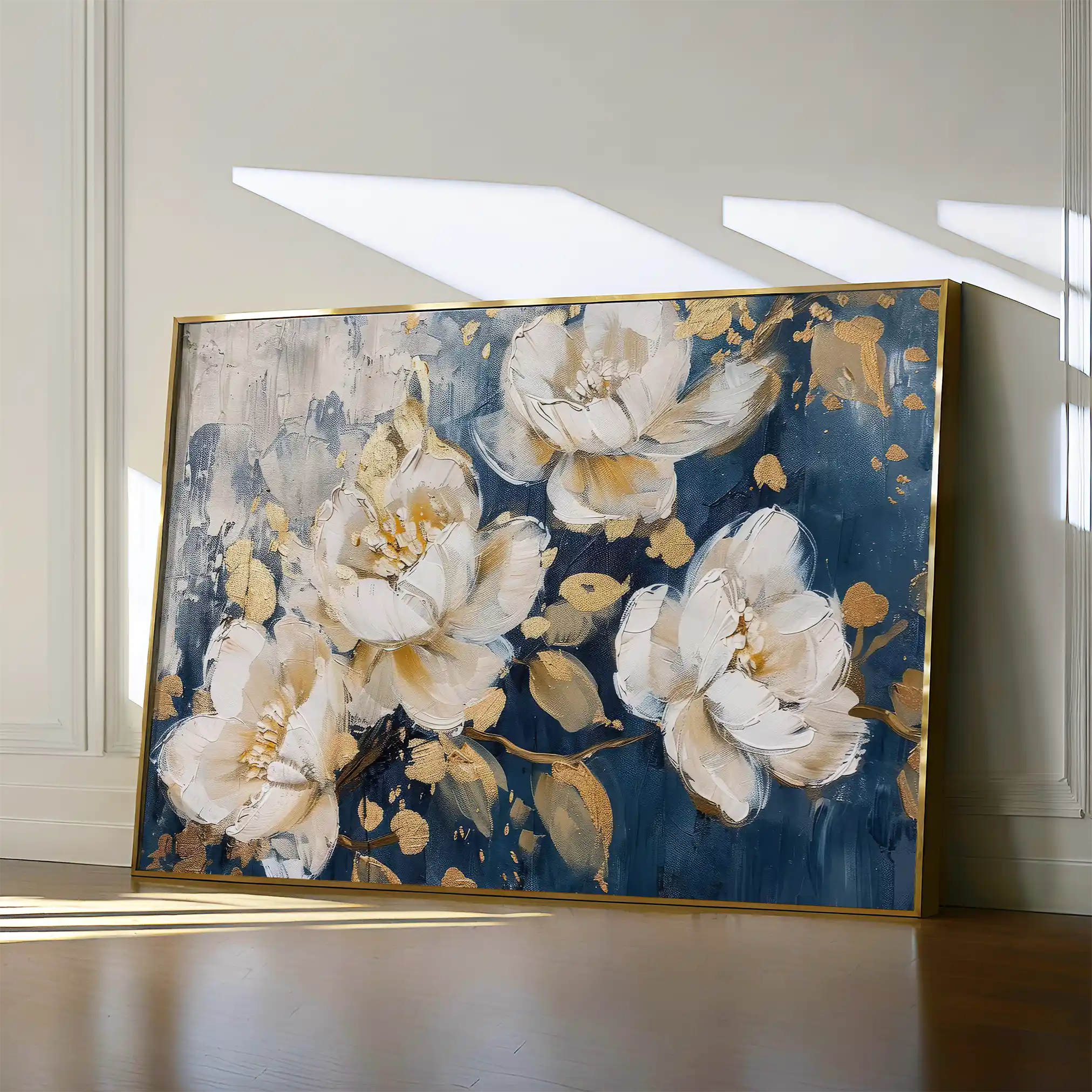 Floral 386 Canvas Art 60 x 40 cm / Black